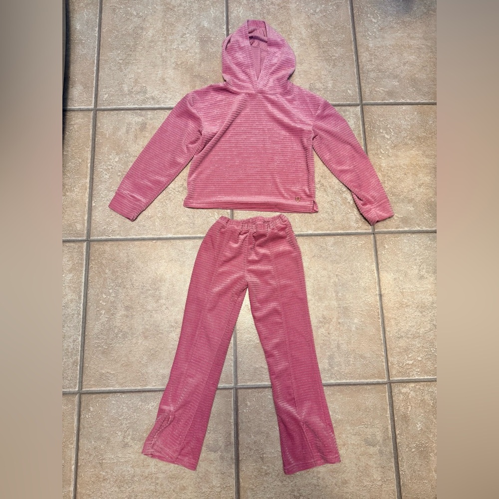 Vince Camuto Girls Pink Hooded Top & Pants Matching Set